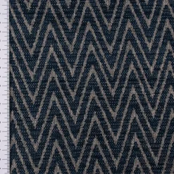 Polsterstoff Dekostoff Jacquard Flachgewebe Mira Chevron dunkelblau hellgrau 1,40m Breite