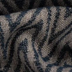 Polsterstoff Dekostoff Jacquard Flachgewebe Mira Chevron dunkelblau hellgrau 1,40m Breite