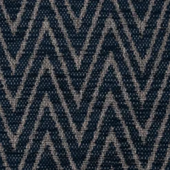 Polsterstoff Dekostoff Jacquard Flachgewebe Mira Chevron dunkelblau hellgrau 1,40m Breite