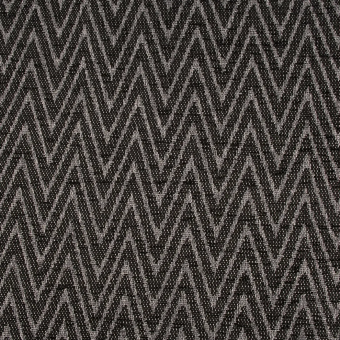 Polsterstoff Dekostoff Jacquard Flachgewebe Mira Chevron anthrazit grau 1,40m Breite