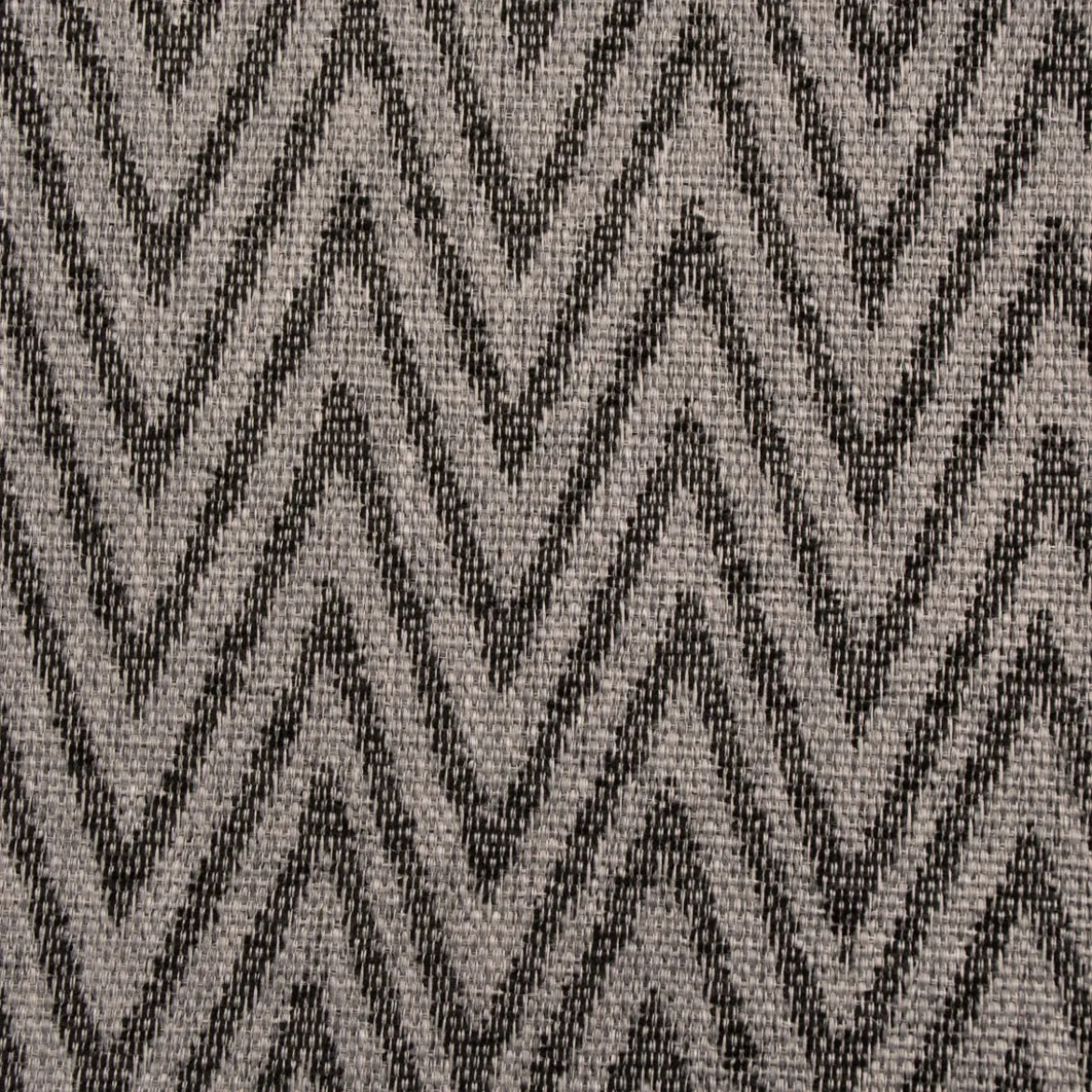 Polsterstoff Dekostoff Jacquard Flachgewebe Mira Chevron anthrazit grau 1,40m Breite