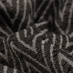 Polsterstoff Dekostoff Jacquard Flachgewebe Mira Chevron anthrazit grau 1,40m Breite