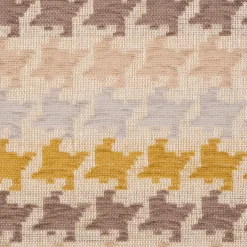 Polsterstoff Dekostoff Jacquard Flachgewebe Mira Hahnentritt beige gelb 1,40m Breite