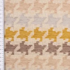 Polsterstoff Dekostoff Jacquard Flachgewebe Mira Hahnentritt beige gelb 1,40m Breite