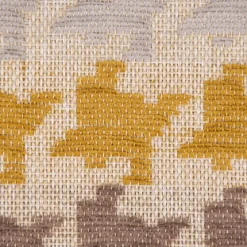 Polsterstoff Dekostoff Jacquard Flachgewebe Mira Hahnentritt beige gelb 1,40m Breite