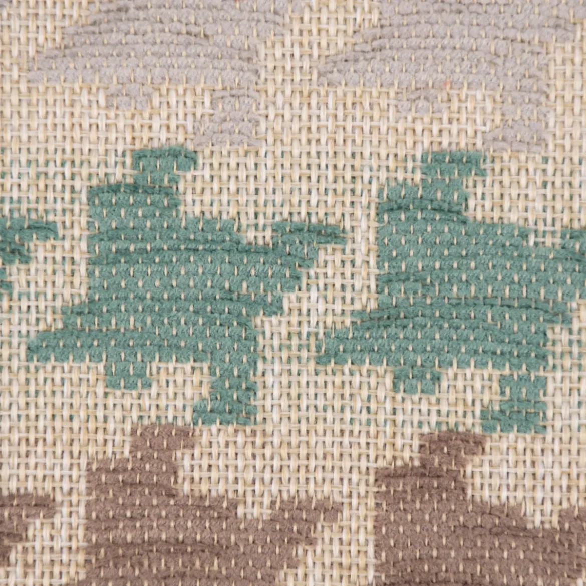 Polsterstoff Dekostoff Jacquard Flachgewebe Mira Hahnentritt beige rot türkis 1,40m Breite