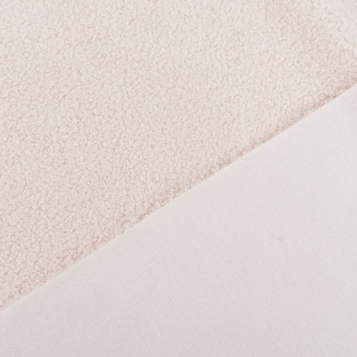 Polsterstoff Dekostoff Wolloptik Wool Deluxe Boucle-Optik Teddy wollweiß 1,40m Breite