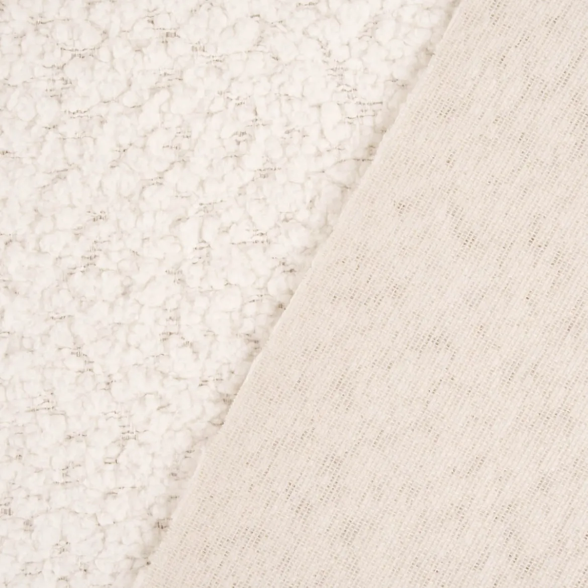 Polsterstoff Möbelstoff Bezugsstoff Adam Woll-Boucle-Optik wasserabweisend weiß 1,43m Breite
