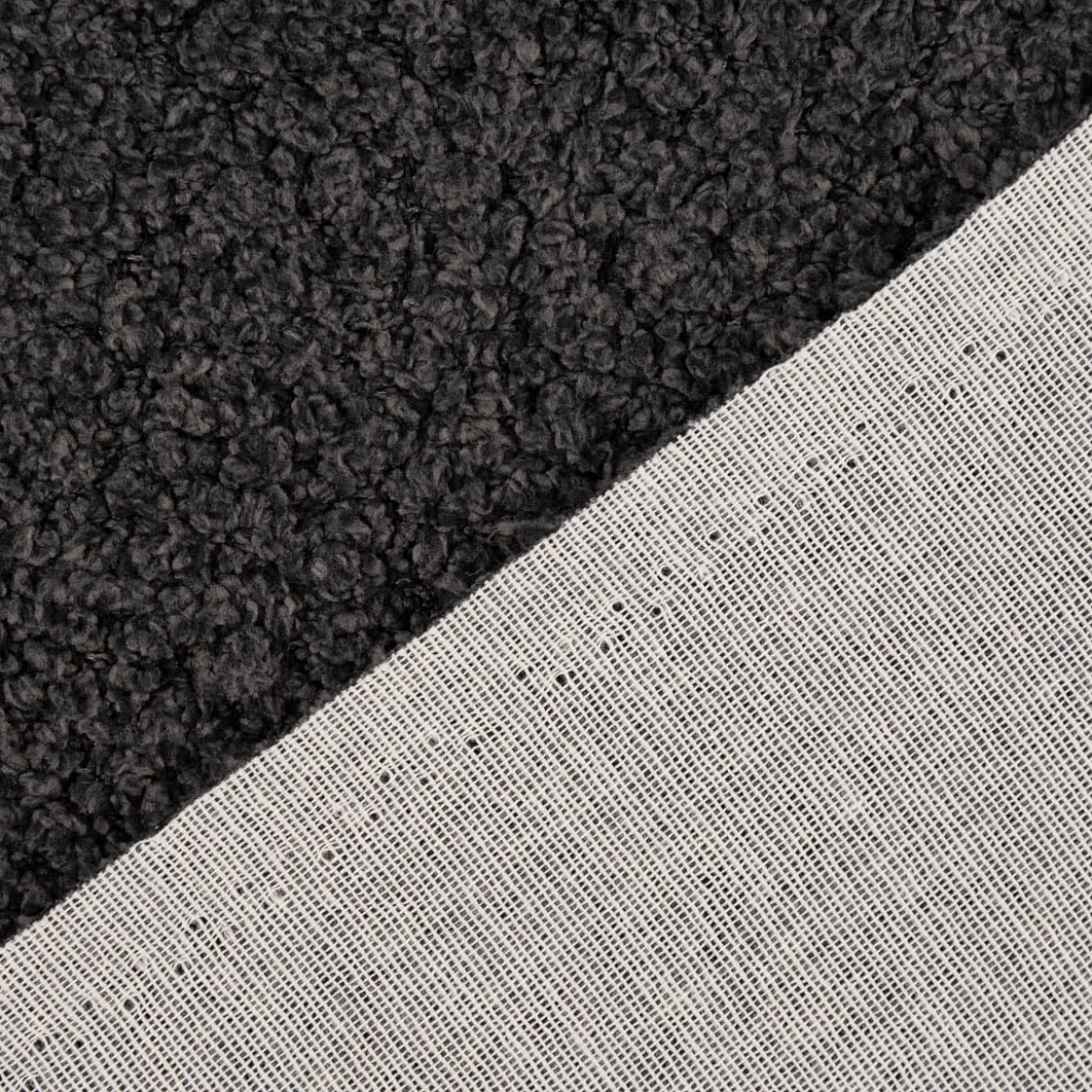 Polsterstoff Möbelstoff Bezugsstoff Adam Woll-Boucle-Optik wasserabweisend grau 1,43m Breite