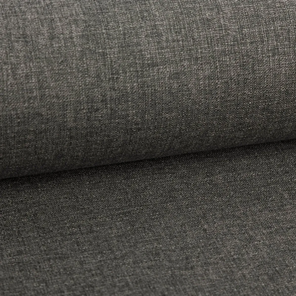 Polsterstoff Outdoorstoff Olefina mit Fleckschutz uni Struktur dunkelgrau-braun 1,45m Breite