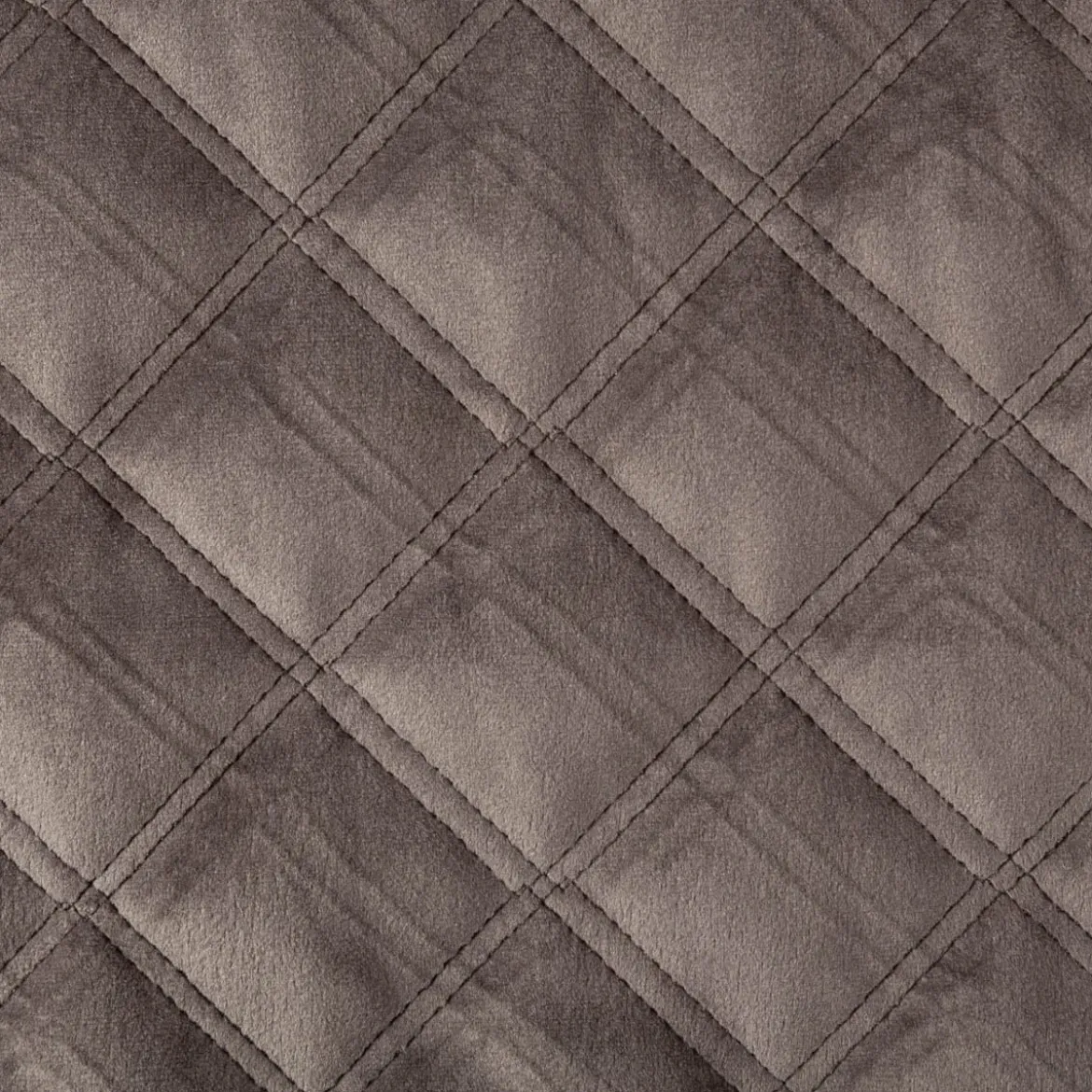 Polsterstoff Samtstoff Le Velvet Karo mit Rautensteppung stone steingrau 1,40m breit