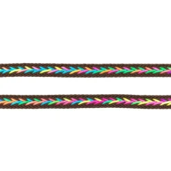 Polyester Band Fischgräten geflochten braun neon Farben Breite: 2cm