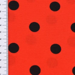 Polyester Punkte rot schwarz 1,5m Breite