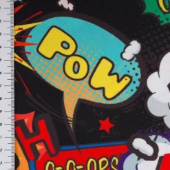 Polyesterstoff Burlington COMIC Sprechblasen schwarz bunt 1,5m Breite