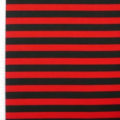 Polyester Streifen schmal rot schwarz 1,5m Breite