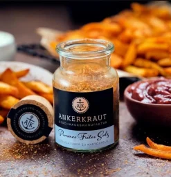 Pommes Frites Salz Gewürzmischung im Glas 130g mit Korkdeckel von Ankerkraut