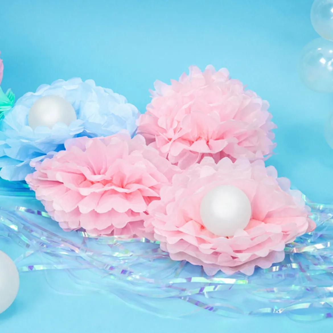 Pompom Seidenpapier hellrosa 35cm