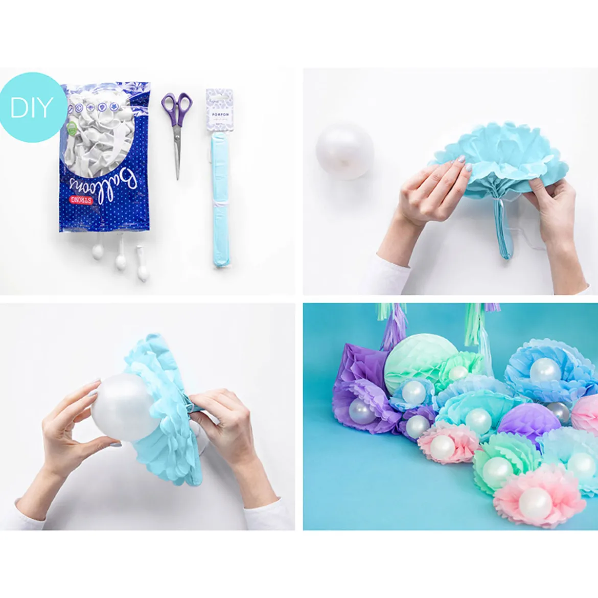 Pompom Seidenpapier mint 25cm