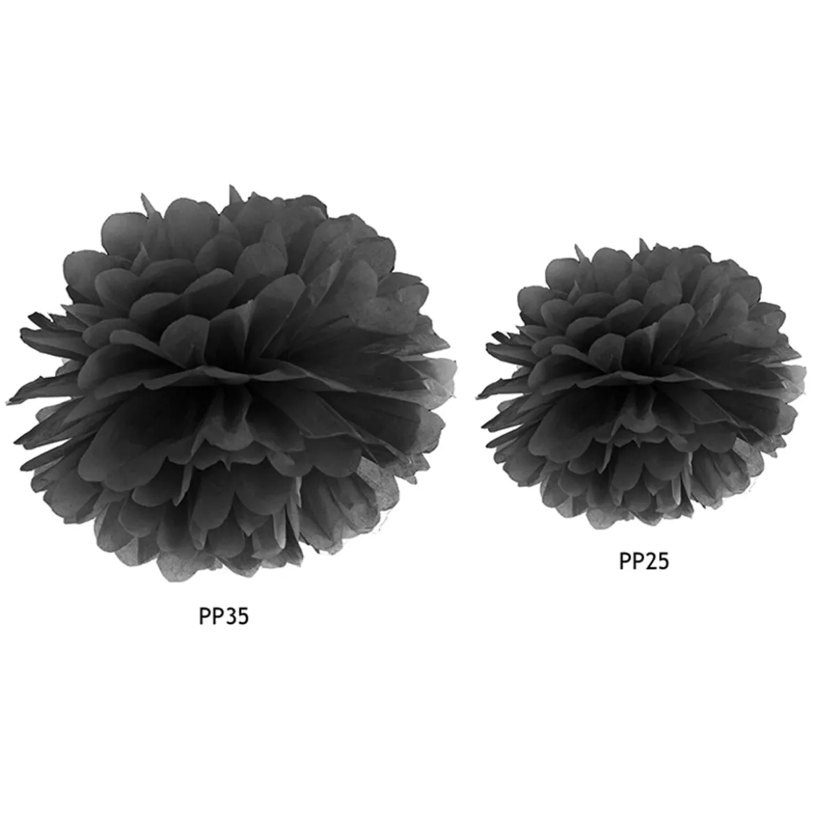 Pompom Seidenpapier schwarz 35cm