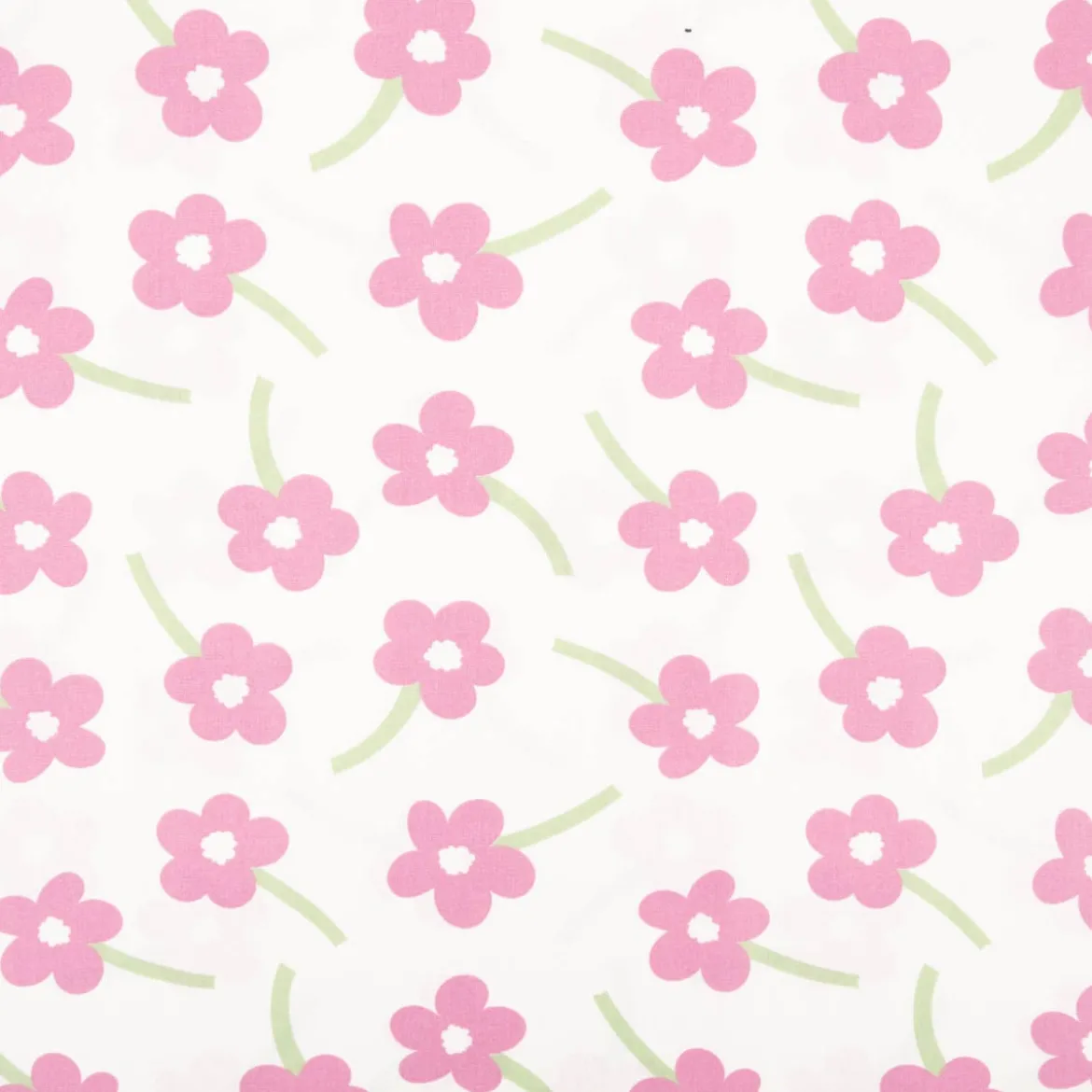 Popeline Stoff Blumen wollweiß rosa 1,45m Breite