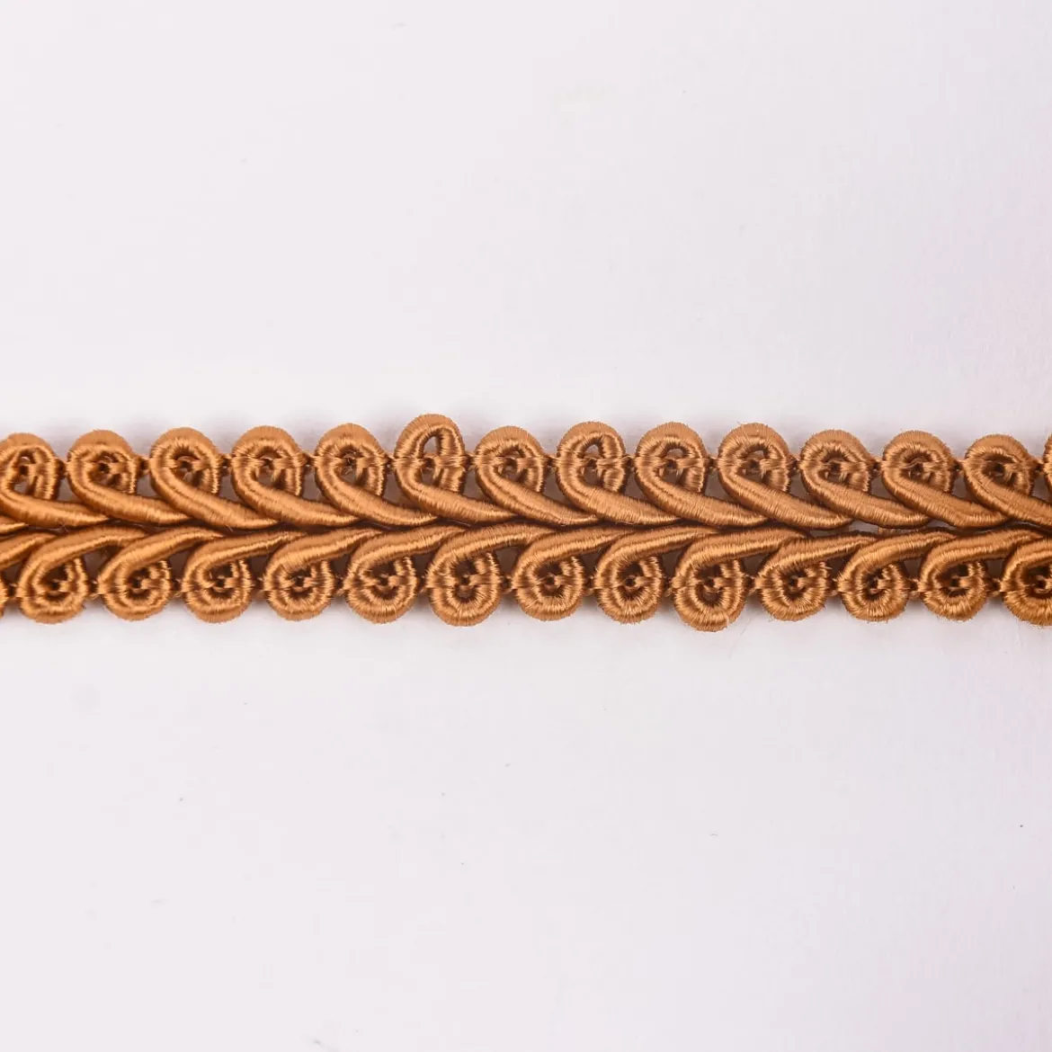 Posamentenborte Zierband Ranken geschwungen ocker gelb Breite: 1cm