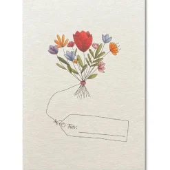 Postkarte aus Pappe Blumenstrauß mit Namensschild weiß bunt A6 von KEITCARDS