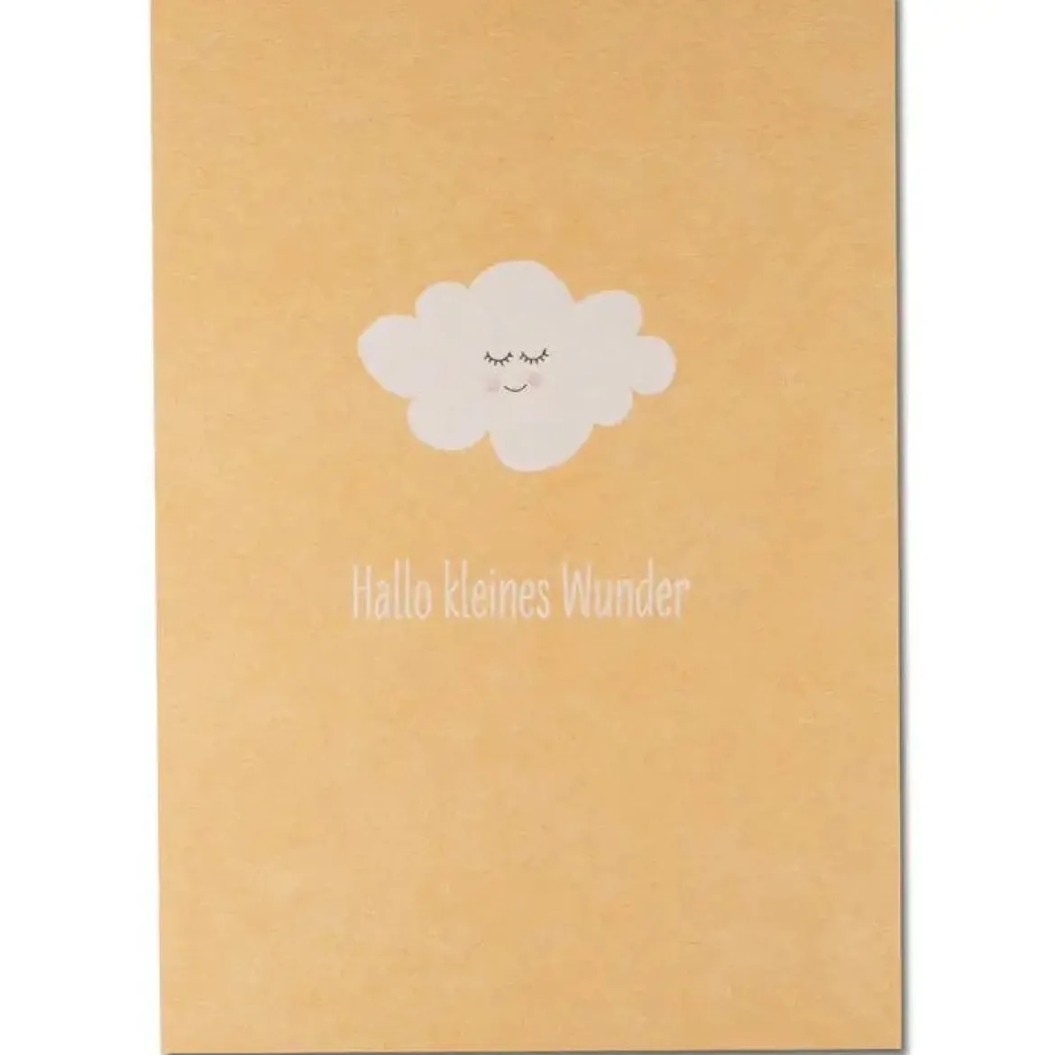 Postkarte aus Pappe Hallo kleines Wunder Wolke gelb A6 von KEITCARDS