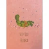 Postkarte aus Pappe Hip Hip Hurra Schildkröte rosa grün bunt A6 von KEITCARDS