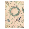 Postkarte Blumenkranz Schere rosa grün weiß 10,5x14,5cm