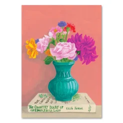 Postkarte Blumenstrauß Buch bunt 10,5x14,5cm