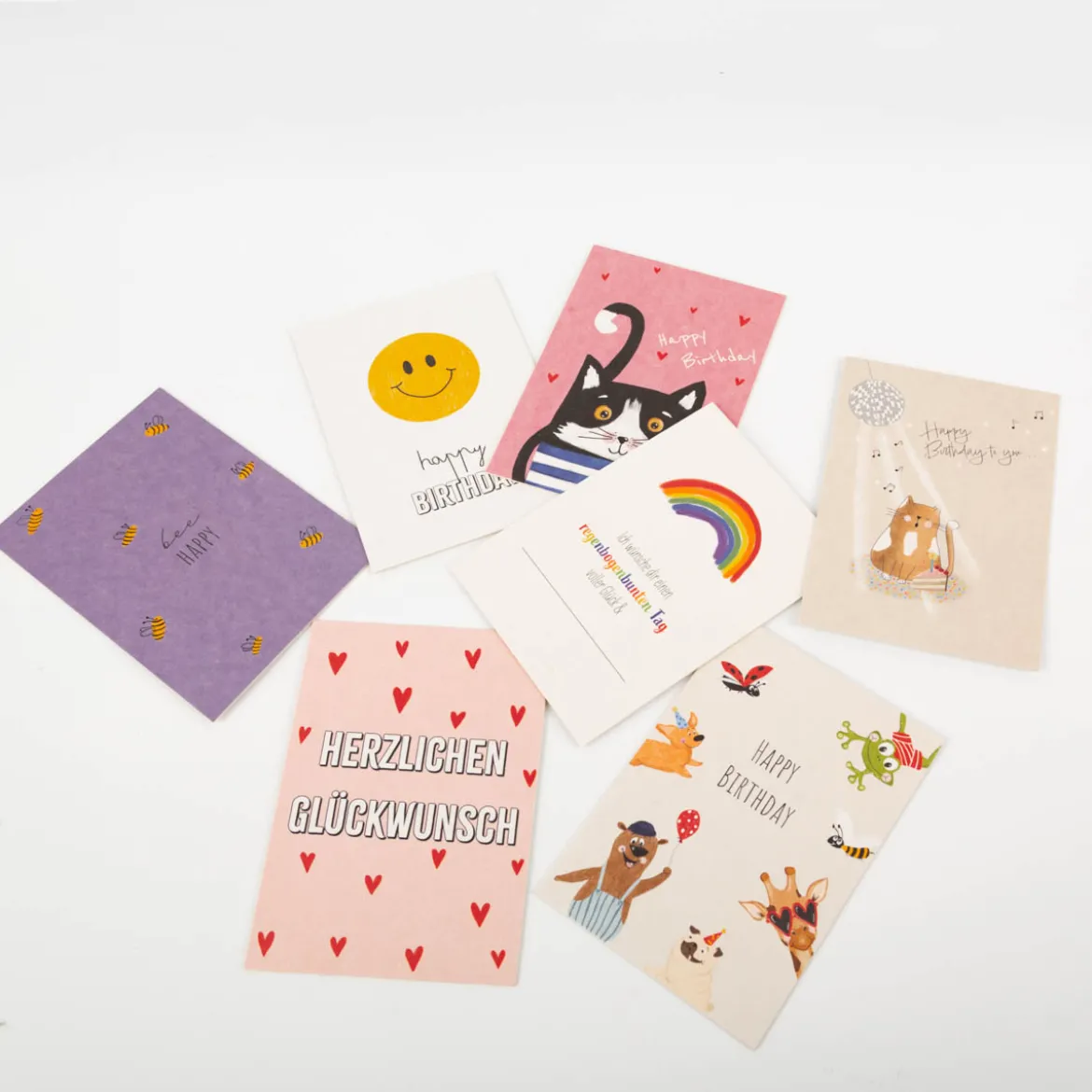 Postkarte Herzlichen Glückwunsch mit roten Herzen A6 von KEITCARDS