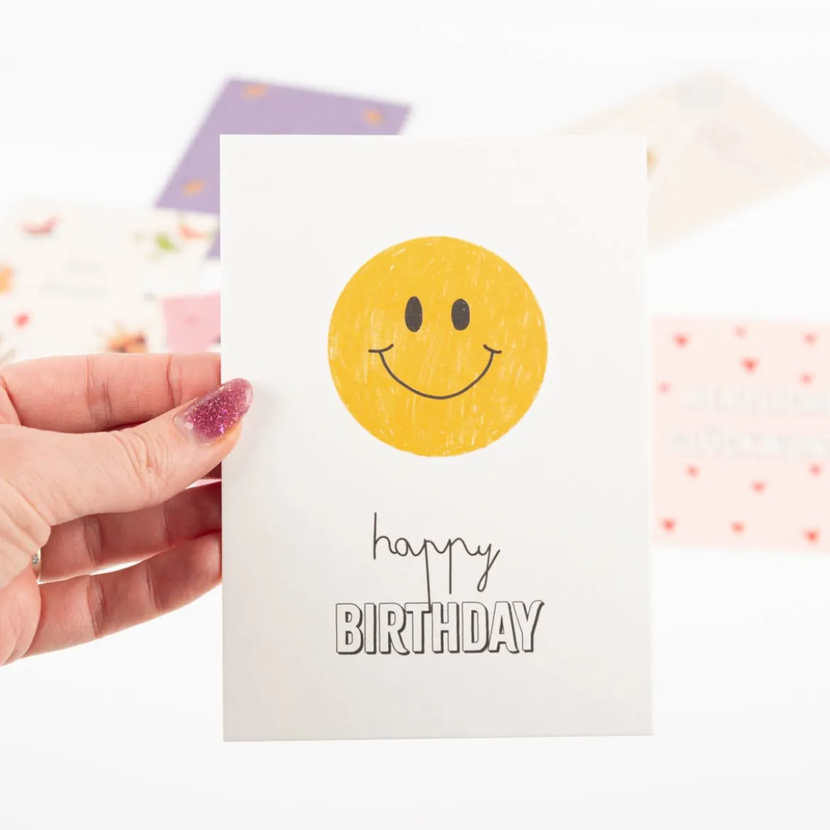 Postkarte Lachgesicht Happy Birthday A6 von KEITCARDS