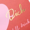 Postkarte LASS DICH GANZ DOLL DRÜCKEN Herz rot pink 105x148mm von Grafik Werkstatt