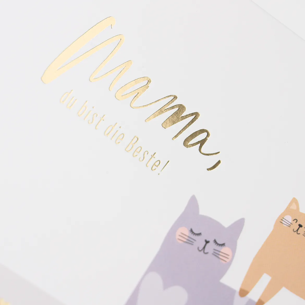 Postkarte MAMA; DU BIST DIE BESTE mit Katzen 105x148mm von Grafik Werkstatt