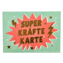 Postkarte SUPERKRÄFTEKARTE 105x148mm mit Goldveredelung von Grafik Werkstatt