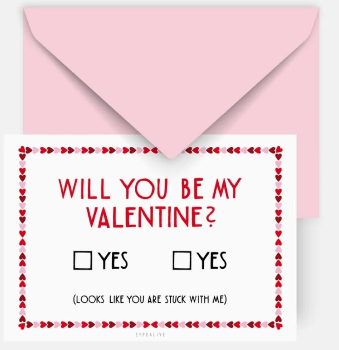 Postkarte Will you be my Valentine? 10,5x14,8cm von typealive