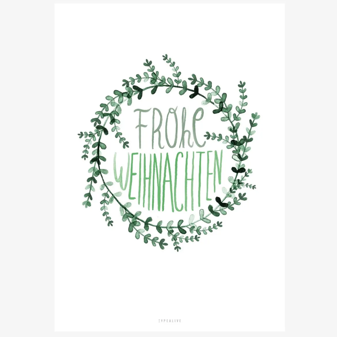 Print Evergreen No. 3 Papier weiß grün A5 oder A4