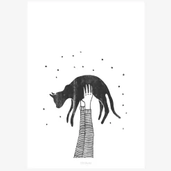 Print Hi Cat Papier weiß schwarz A5 14,8x21cm