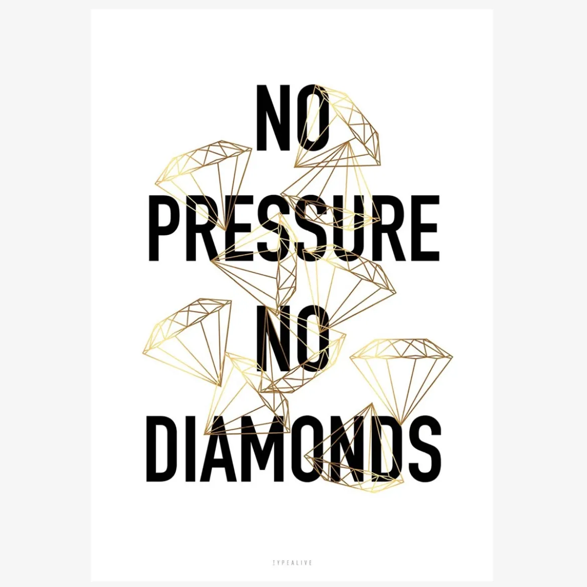 Print No Pressure Papier weiß schwarz goldfarbig A5 14,8x21cm