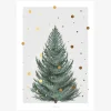 Print Tanne Papier weiß grün gold A5 oder A4