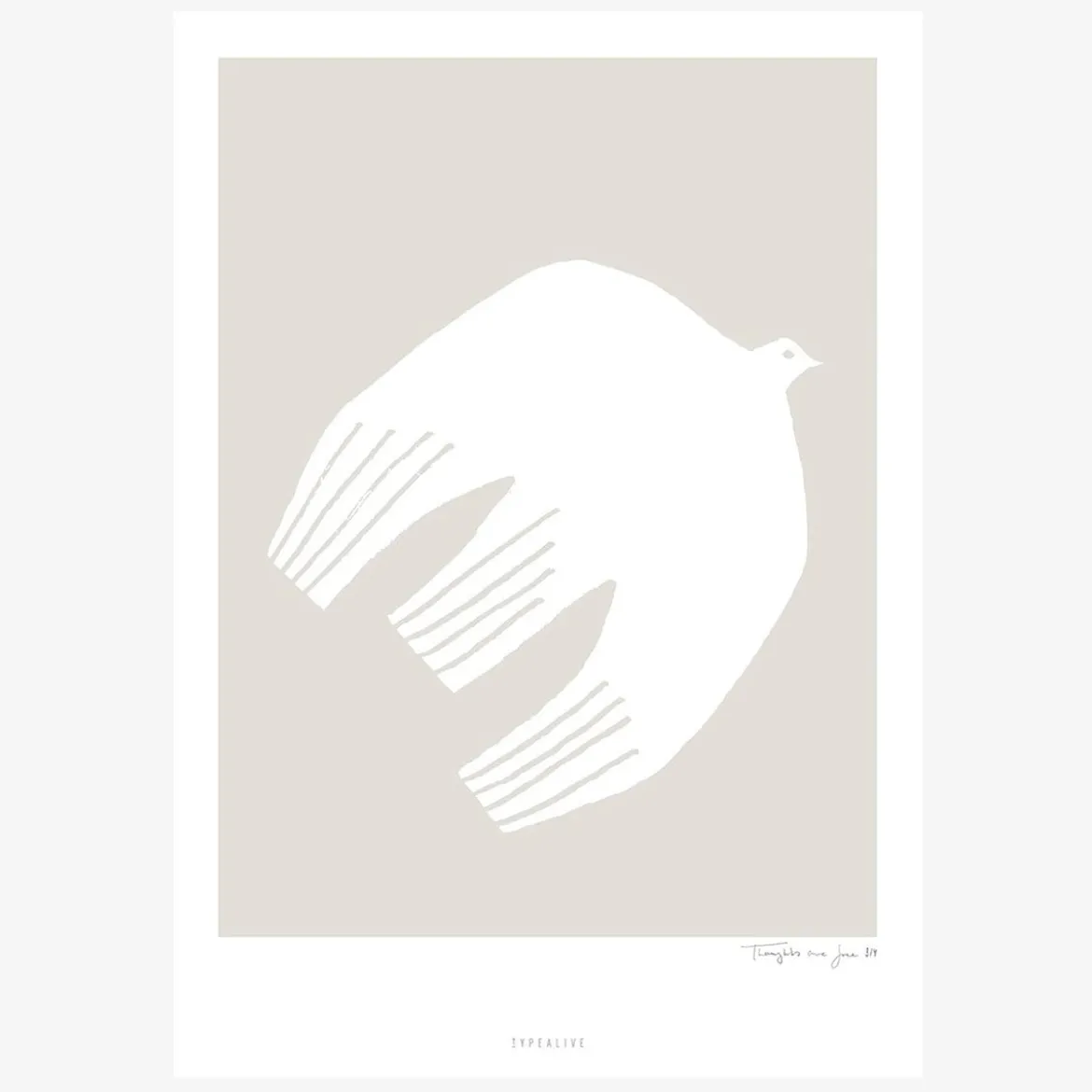 Print Thoughts are free No. 3 Papier weiß grau A5 oder A4