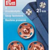 Prym 3 Annäh Druckknöpfe Messing rosegoldfarbig 21mm