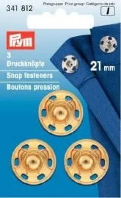 Prym 3 Annäh Druckknöpfe MS 21mm goldfarbig