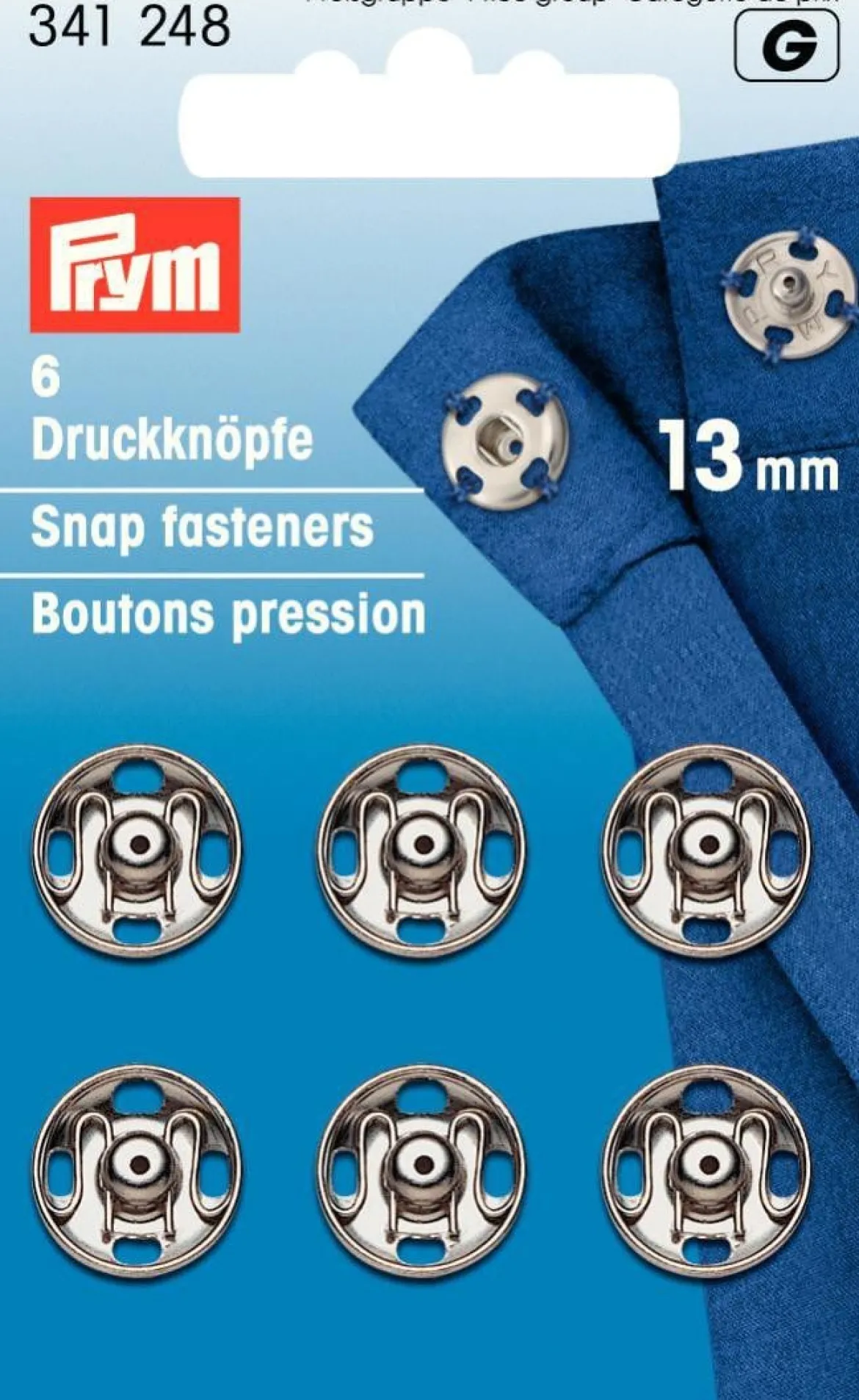 Prym Annäh-Druckknöpfe MS silberfarbig 13 mm