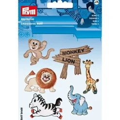Prym Applikation Bügelbild Zoo selbstklebend 6 Stück