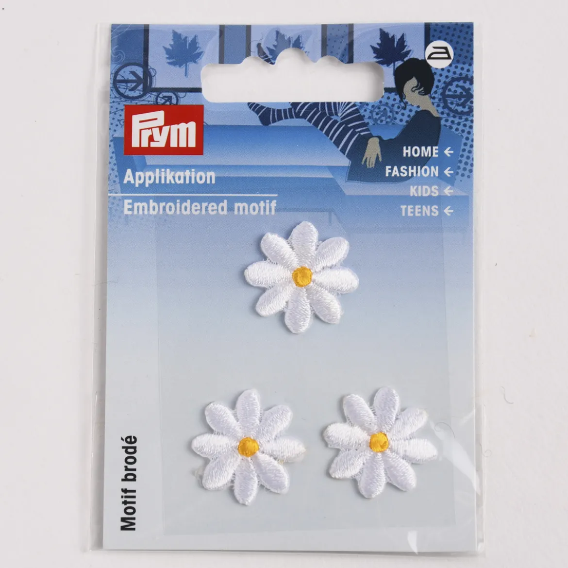 Prym Applikation Blumen klein 3 Stück verschiedene Farben 2cm