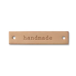 Prym Applikation Handmade Label Leder rechteckig natur 6x1,3cm