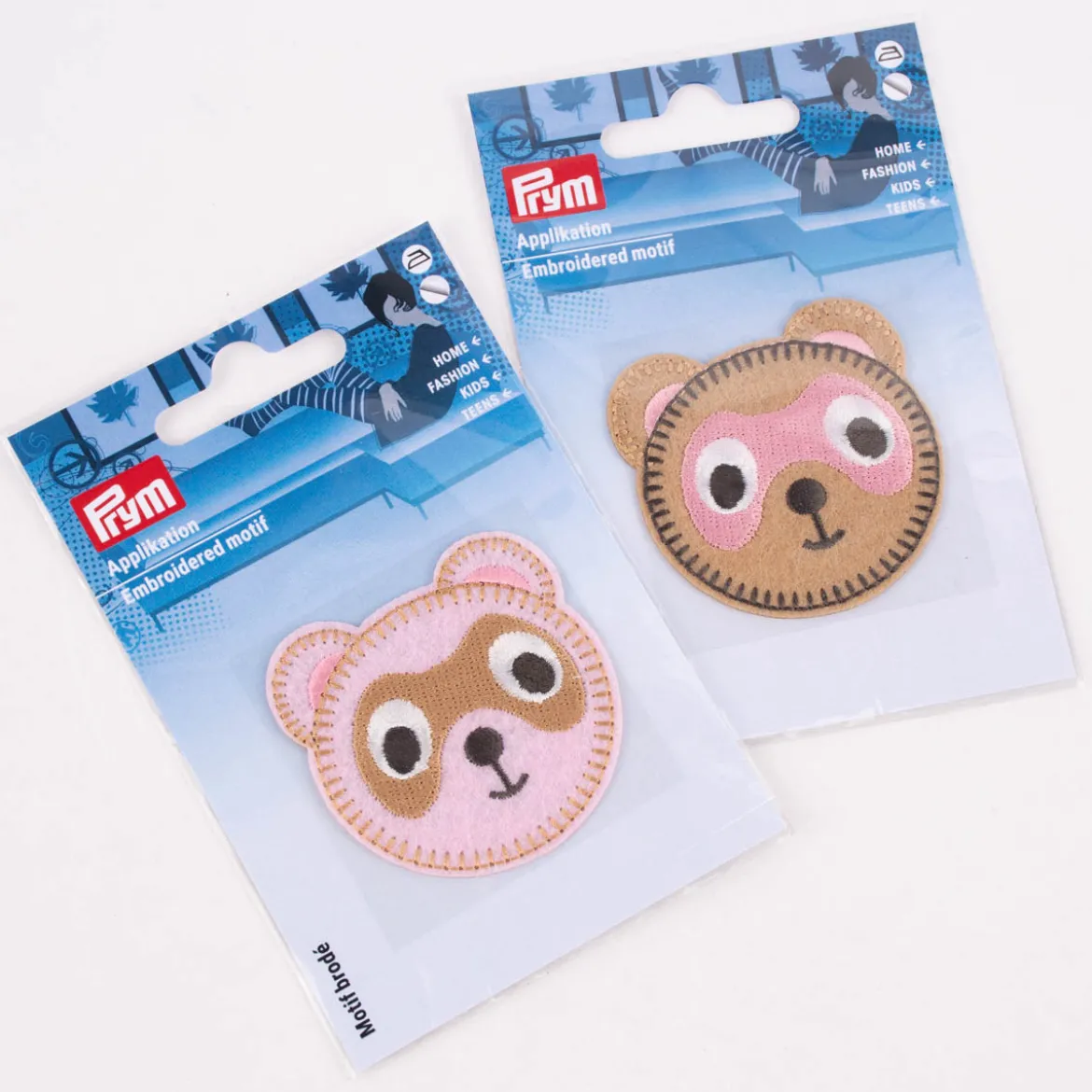 Prym Applikation Hund selbstklebend aufbügelbar rosa braun 52x52mm