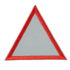 Prym Applikation Reflex selbstklebend aufbügelbar Warnschild grau rot 7x6cm