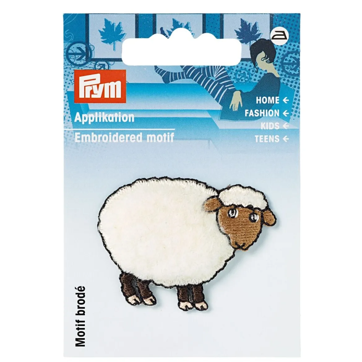 Prym Applikation Schaf klein weiß plüschig 4,8x3,5cm